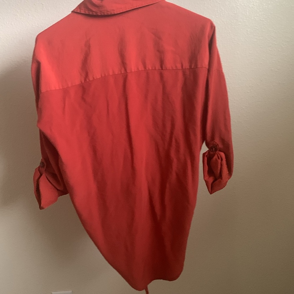 Front Tie Stylish Boho Button Down With Adjustabl… - image 4